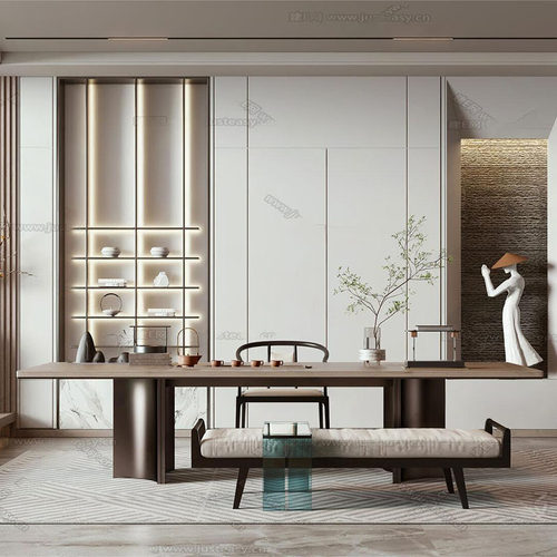 木林世家意式轻奢实木茶桌椅现代