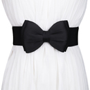 蝴蝶结腰带女士装 黑色束腰宽裙带 饰简约百搭弹力腰封外搭松紧时尚