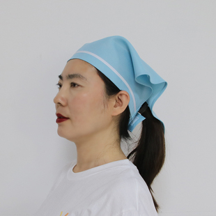 厨房服务员工作头巾定制餐饮火锅店餐厅三角巾女简洁防尘厨师帽子