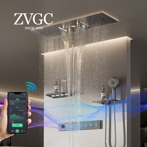 ZVGC音乐氛围灯天幕暗装花洒全铜