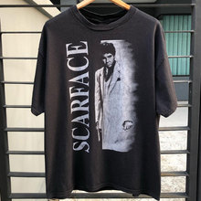 Scarface疤面煞星周边经典vintage美式复古潮流落肩短袖男女T恤棉