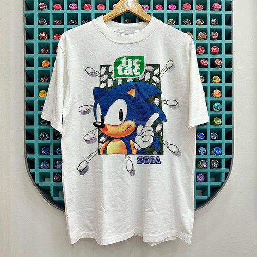 Sonic the Hedgehog美式复古小众设计感OS风阿美咔叽潮牌短袖T恤