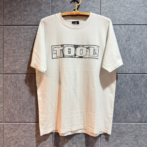Tool乐队字母印花极简做旧质感短袖T恤美式复古oversize潮牌上衣