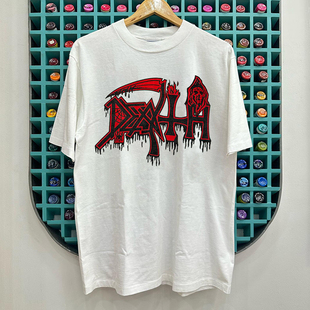 Death死亡金属乐队短袖T恤FOG哥特风美式重磅棉设计感五分袖潮tee