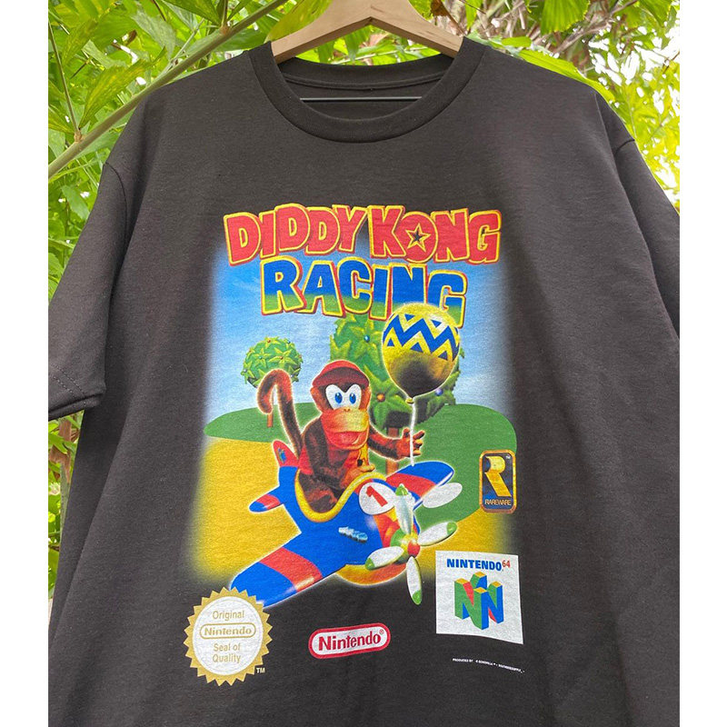 经典卡通大金刚赛车diddy kong racing欧美街头潮流男女短袖tee恤