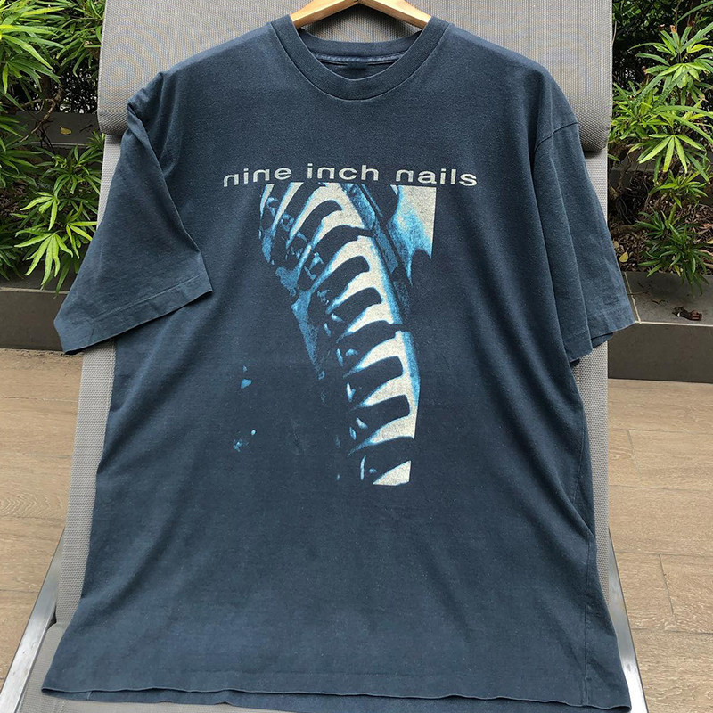 nine inch nails九寸钉乐队街头摇滚chic嘻哈短袖男女小领口t恤棉
