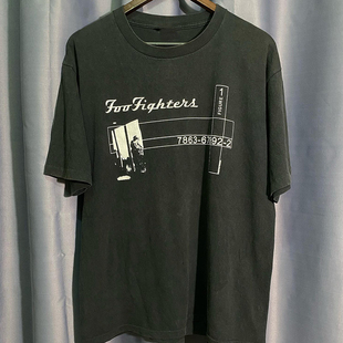 Foo Fighters喷火战机乐队简约高街摇滚hiphop嘻哈短袖男女T恤潮