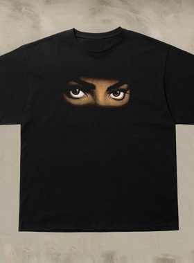 致敬Michael Jackson迈克尔杰克逊人像印花短袖复古男女高街T恤潮