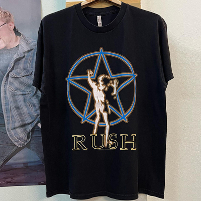 Rush乐队美式重磅棉小领口T恤衫