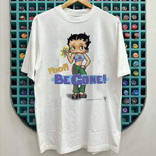 潮流落肩重磅纯棉Tee T恤oversize美式 Betty Boop贝蒂娃娃卡通短袖