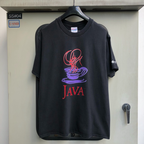 Sun Microsystems Java撞色拼接暗黑短袖T恤美式复古高街潮牌tee
