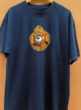 Birdhouse小熊图案阿美咔叽卡通宽松圆领小众设计感男女款短袖T恤