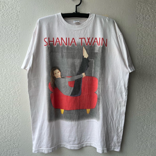 Shania Twain专辑美式休闲vintage古着宽松hiphop潮流落肩短袖T恤