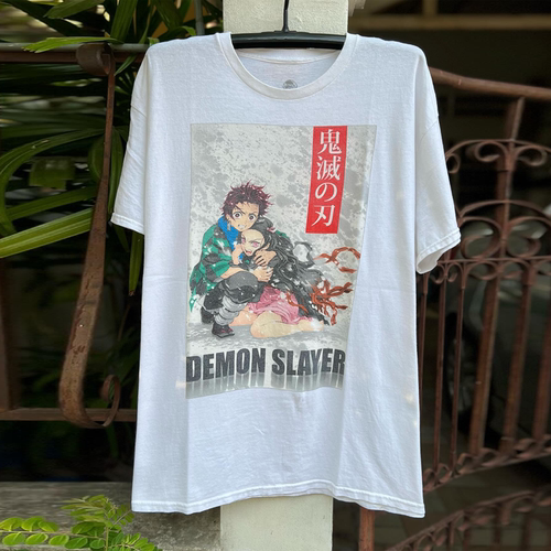Demon Slayer动漫潮流短袖T恤vintage古着创意趣味潮牌重磅棉半袖