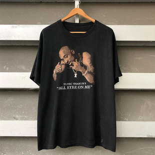 Tupac-Shakur美式潮牌男女短袖vintage古着高街重磅棉情侣款T恤潮