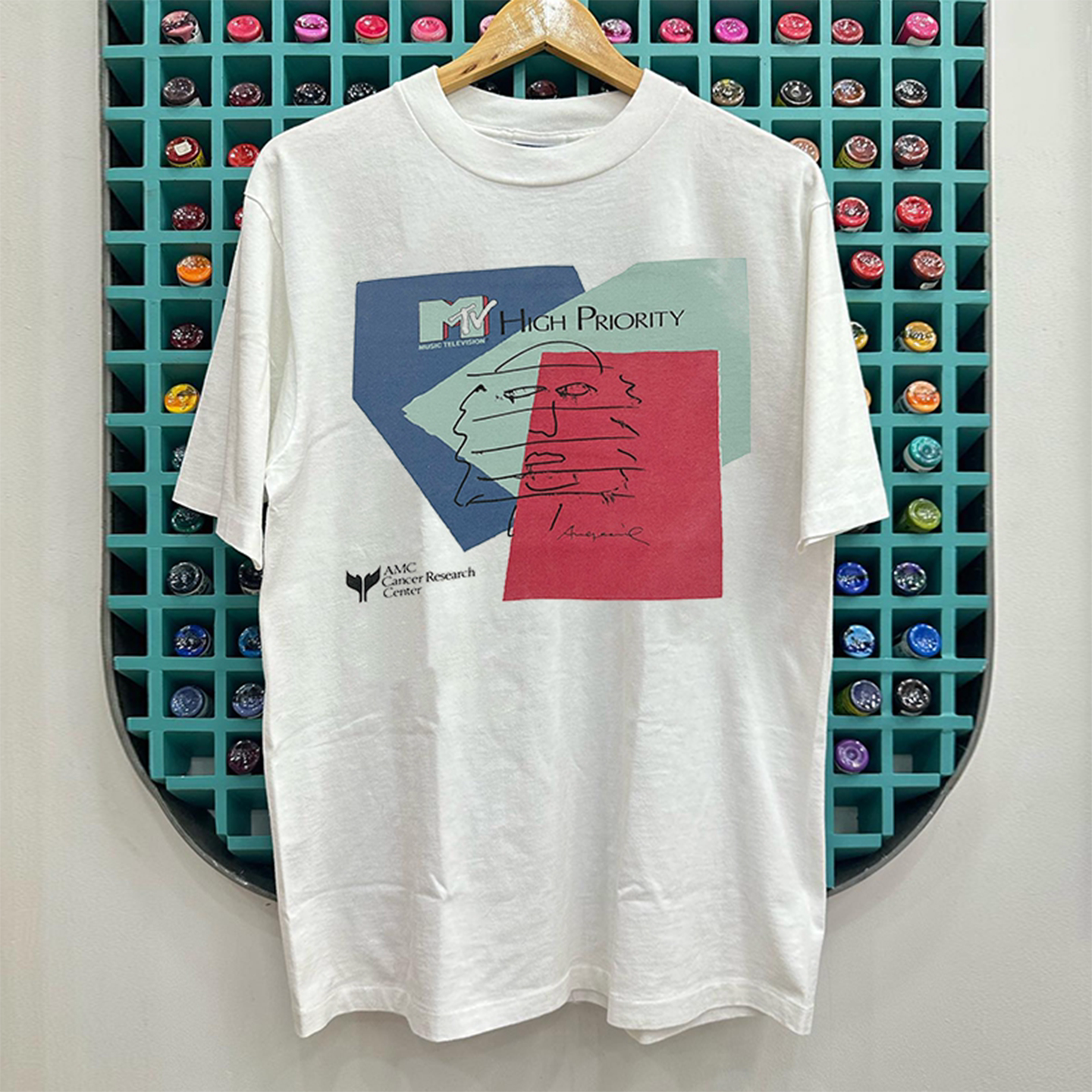 AMC公益主题美式复古短袖T恤Cityboy慵懒风波普艺术潮牌重磅棉男