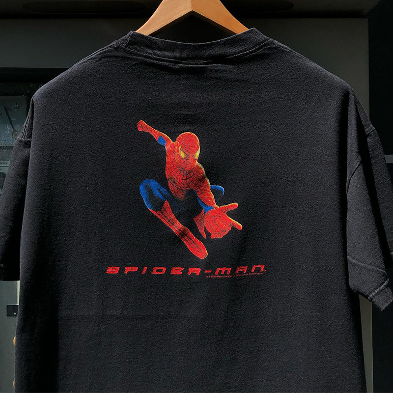 Spider-Man蜘蛛侠卡通动漫周边oldschool高级感学院风男女短袖T恤