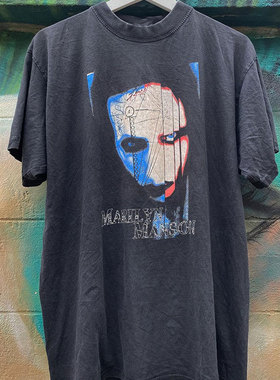 阿美咔叽Marilyn Manson玛丽莲曼森FOG高街风重磅棉潮牌短袖T恤男