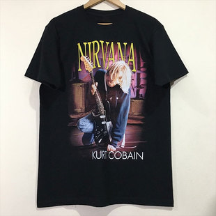 T恤 欧美复古高街潮流情侣款 Nirvana涅槃摇滚乐队美式 潮牌男女短袖