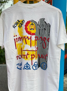 吉米佩奇普兰特Jimmy Page Robert Plant美式复古潮牌男女短袖t恤