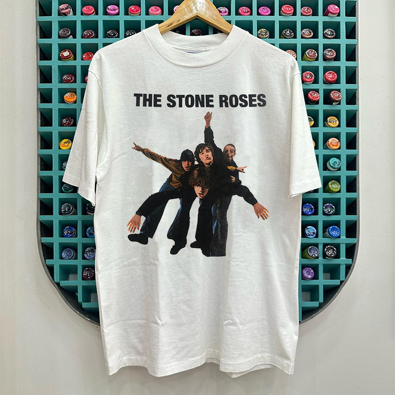 The Stone Roses石玫瑰乐队vibe潮牌直喷圆领短袖T恤美式复古半袖