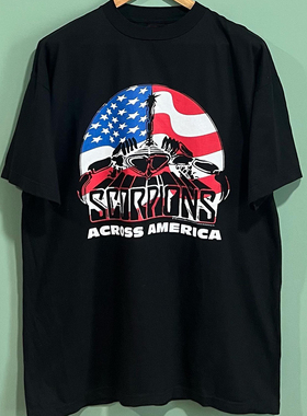 Scorpions蝎子乐队摇滚乐队短袖T恤vintage美式复古痞帅半袖潮tee