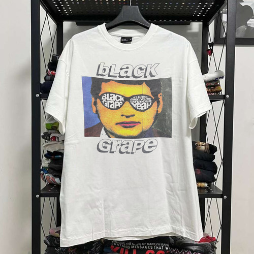 Black Grape乐队美式高街post-punk慵懒风创意趣味潮牌短袖T恤棉
