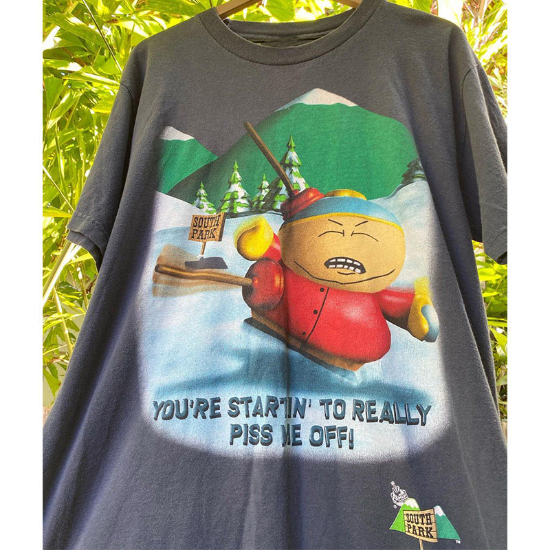 南方公园south park卡通动漫短袖T恤vintage古着感男女情侣潮tee