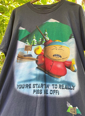 南方公园south park卡通动漫短袖T恤vintage古着感男女情侣潮tee