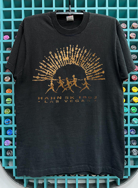 美式潮牌直喷印花重磅棉短袖T恤y2k千禧风复古设计感痞帅半截袖男