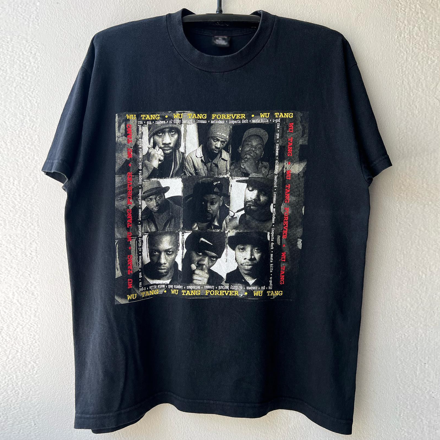 Wu Tang Clan专辑主题复古短袖T恤重机车风潮牌chic嘻哈炸街半袖