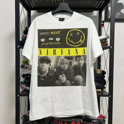 Nirvana涅槃乐队颓废风街头短袖T恤美式复古post-punk撞色拼接tee