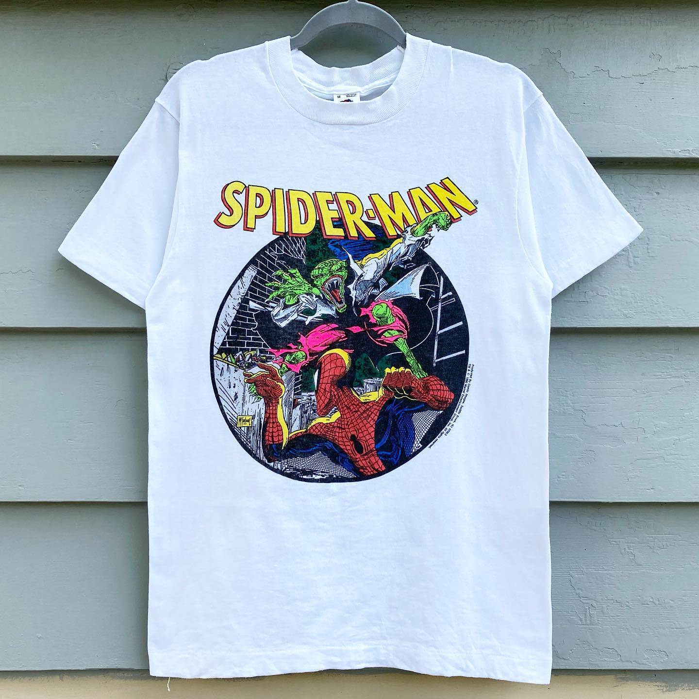 Spider-Man主题美式vintage古着潮牌post-punk创意趣味短袖T恤潮