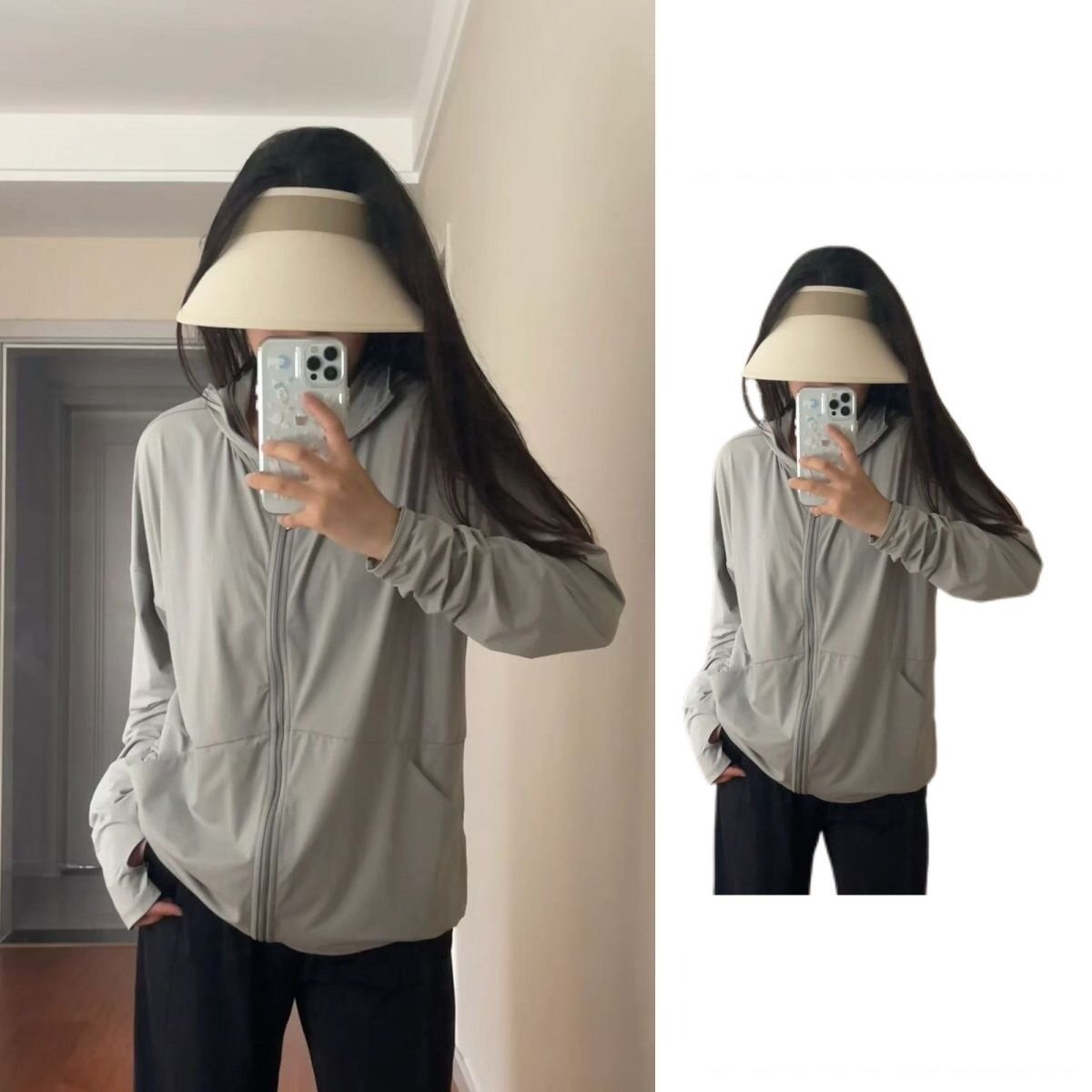 冰感防晒衣女士夏季新款防紫外线皮肤衣情侣款舒适透气连帽防晒服