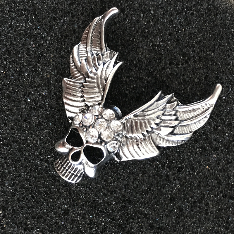新款万圣节系列骷髅头镶钻小胸针