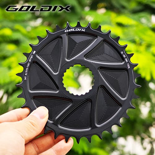GOLDIX MS直装式牙盘正负齿封闭盘片偏移3mm单盘山地车CNC链轮