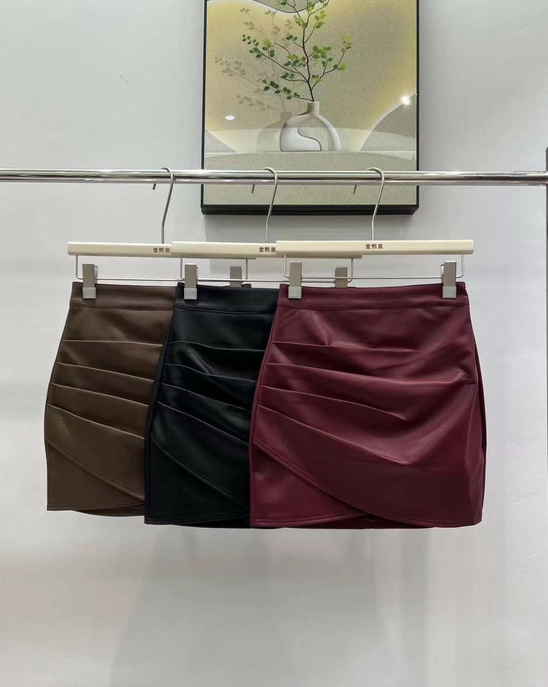 【堂家】裙子7008半身短裙泉熙正品女装秋装皮裙子