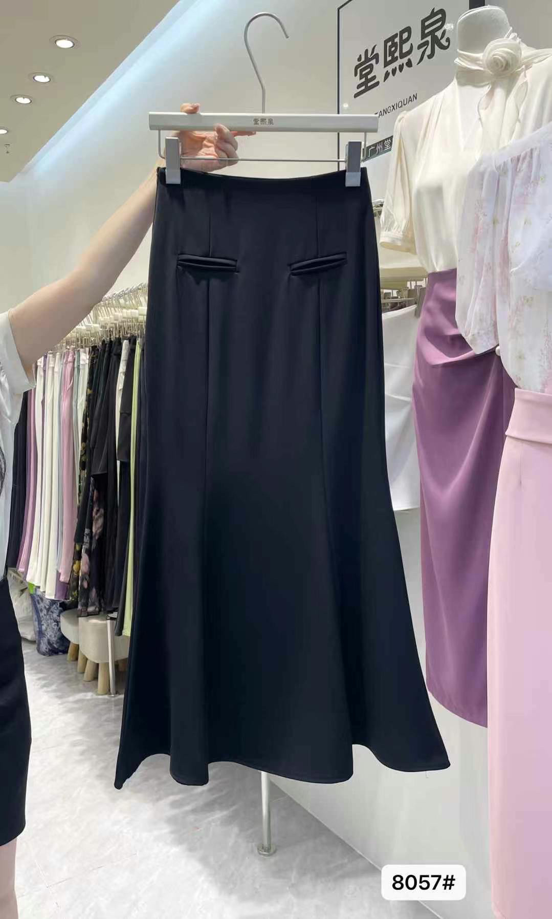 【堂家TXQ】裙子8057半身中长包鱼皮裙泉熙正品女夏季