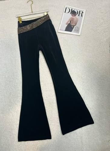 【鑫丽铭】裤子1869秋装正品女装喇叭裤复合加厚丝绒