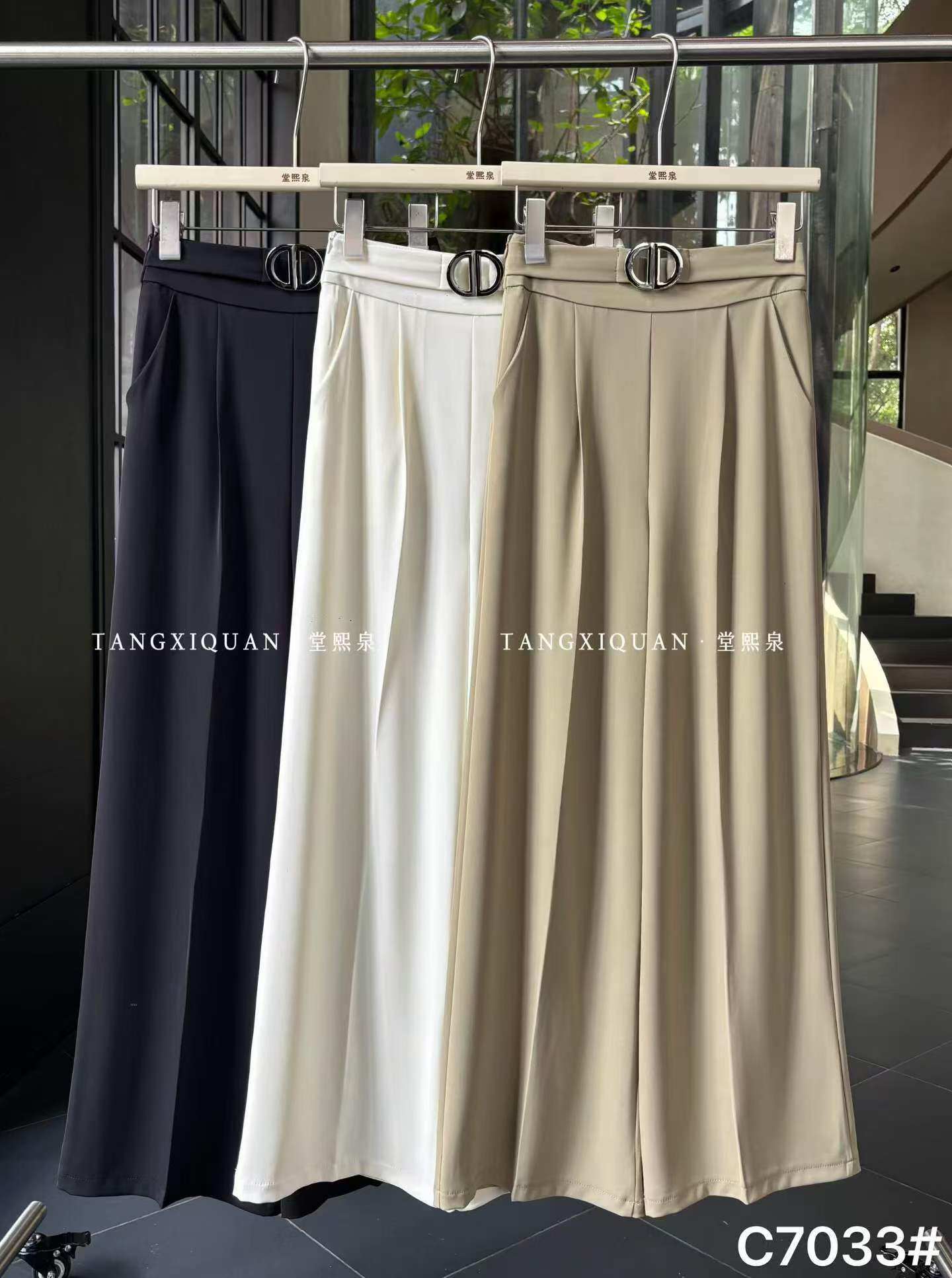 【堂家TXQ】C7033大脚直筒阔腿裤夏装泉熙正品女装