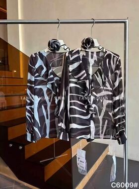 【堂家TXQ】C6009上衣春装长袖衬衫泉熙正品花衬衣花朵