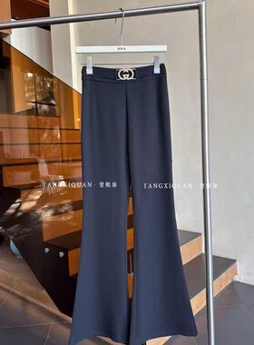 【堂家TXQ】8009喇叭裤高腰裤春装泉熙正品女装