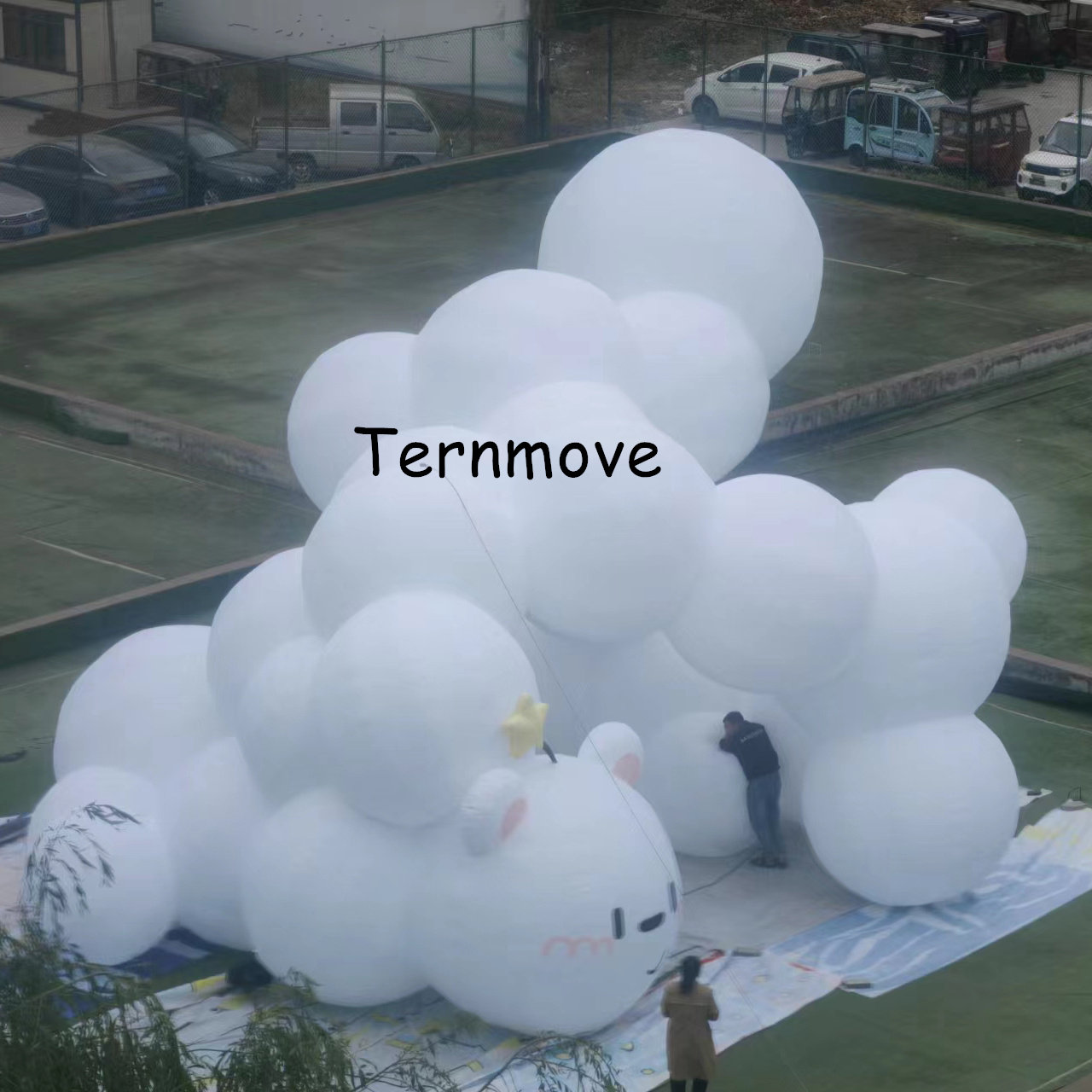 充气卡通气模定制ip景区户外商场美陈装饰网红热气球拱门艺术装置