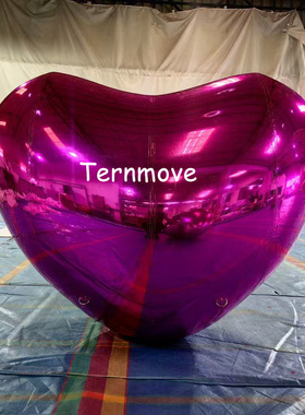 充气透明爱心闭气大型情人节520气模镜面爱心红色中国新网红道具