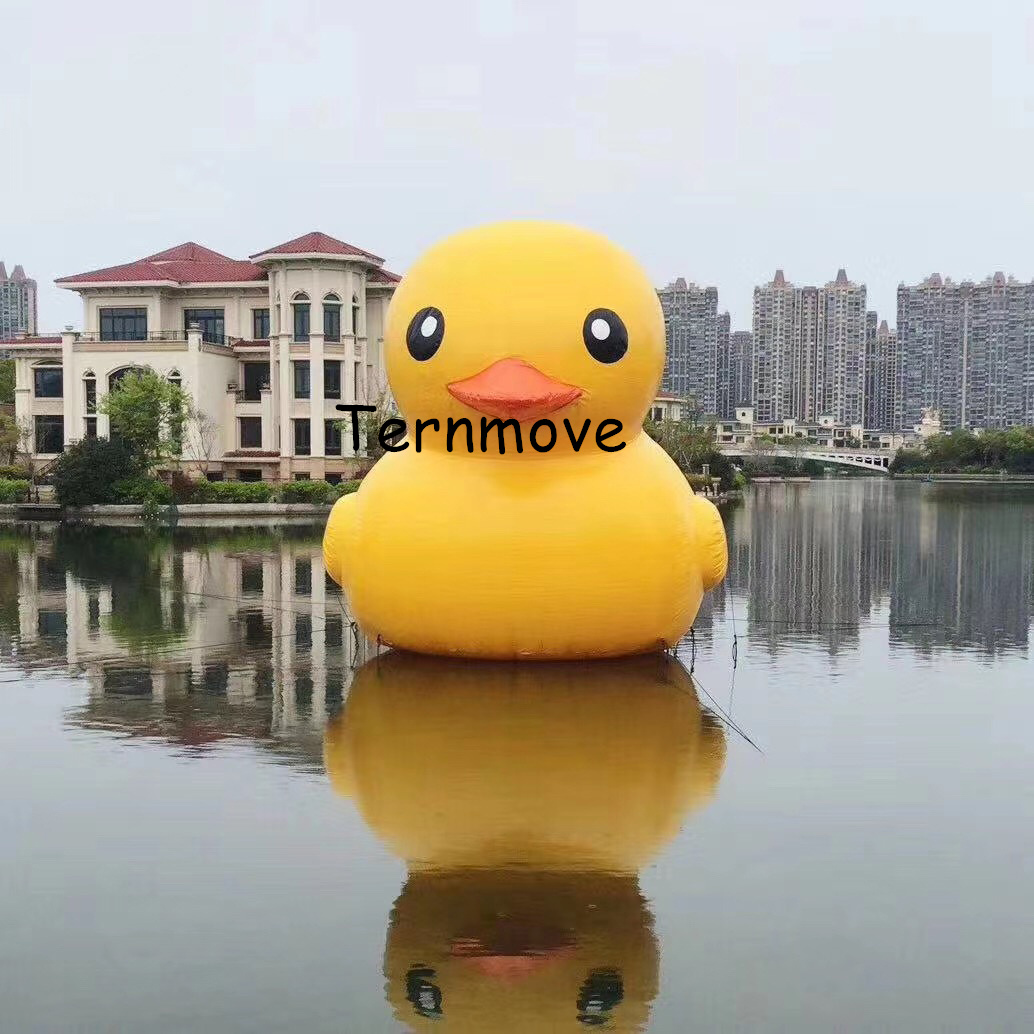 充气大黄鸭闭气水上卡通气模PVC小黄鸭火烈鸟唐老鸭定制大型浮漂