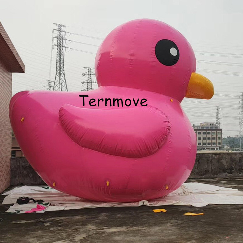 水上充气大黄鸭气模透明pvc漂浮定制闭气卡通小黄鸭大白鹅火烈鸟