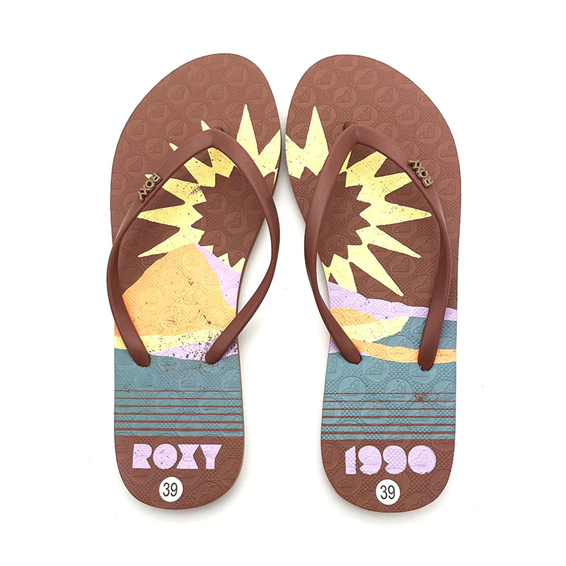 外贸人字拖女夏印花防滑沙滩拖鞋
