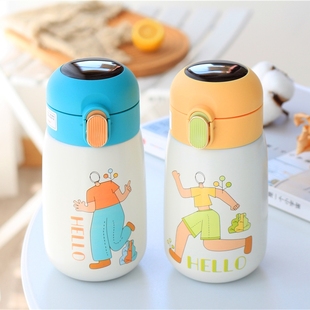 智能保温杯男学生简约原宿风弹跳盖便携小巧女士304不锈钢水杯子