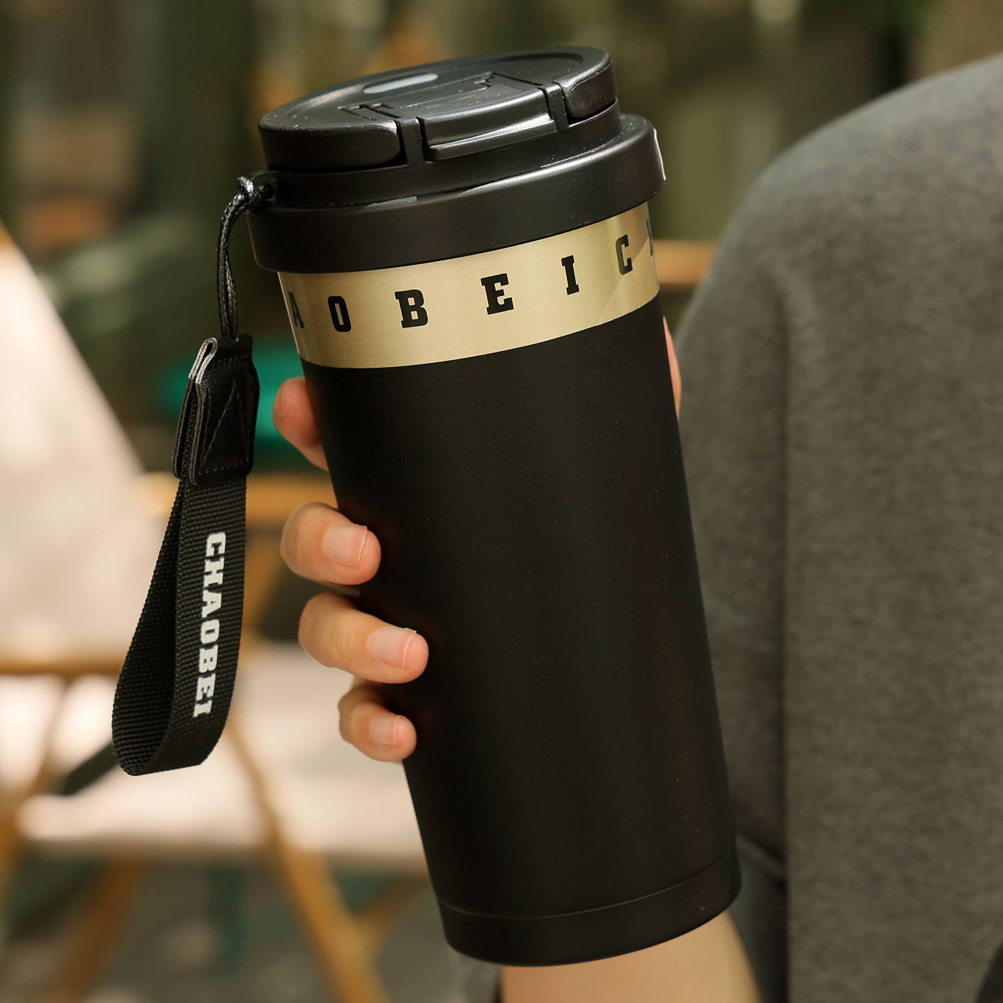 316不锈钢保温杯双饮口带茶仓