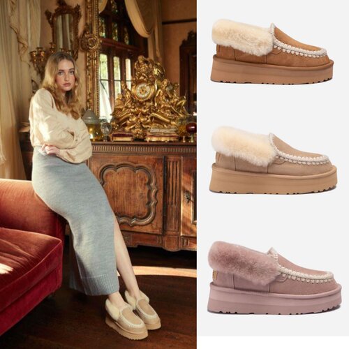 澳洲直邮豆豆鞋厚底OZWEAR冬季